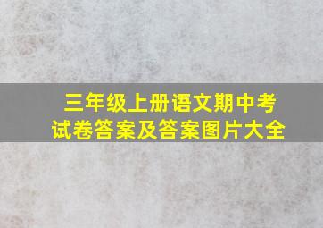 三年级上册语文期中考试卷答案及答案图片大全