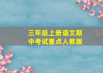 三年级上册语文期中考试重点人教版