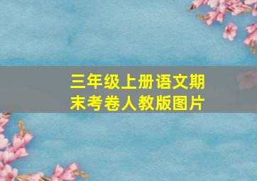 三年级上册语文期末考卷人教版图片