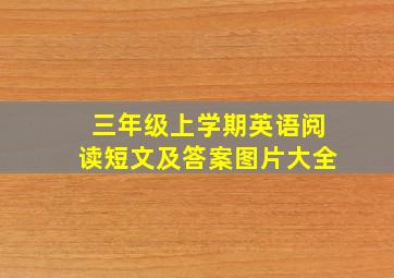 三年级上学期英语阅读短文及答案图片大全