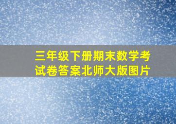 三年级下册期末数学考试卷答案北师大版图片