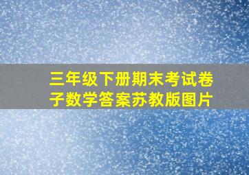 三年级下册期末考试卷子数学答案苏教版图片