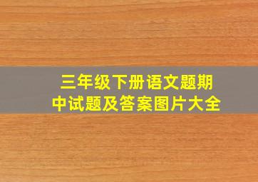 三年级下册语文题期中试题及答案图片大全