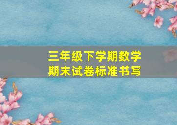 三年级下学期数学期末试卷标准书写