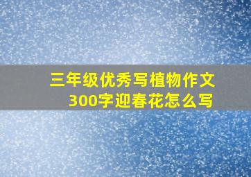 三年级优秀写植物作文300字迎春花怎么写