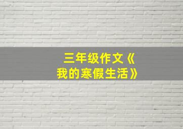 三年级作文《我的寒假生活》