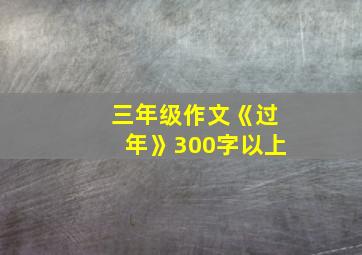 三年级作文《过年》300字以上