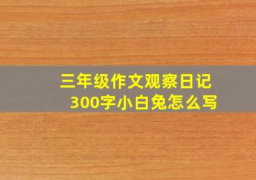 三年级作文观察日记300字小白兔怎么写