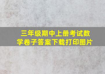 三年级期中上册考试数学卷子答案下载打印图片