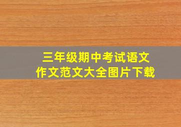 三年级期中考试语文作文范文大全图片下载