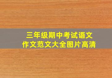 三年级期中考试语文作文范文大全图片高清