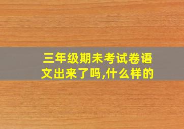 三年级期未考试卷语文出来了吗,什么样的