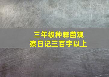 三年级种蒜苗观察日记三百字以上