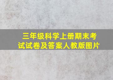 三年级科学上册期末考试试卷及答案人教版图片