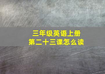 三年级英语上册第二十三课怎么读