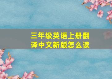 三年级英语上册翻译中文新版怎么读