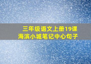 三年级语文上册19课海滨小城笔记中心句子