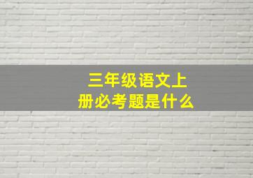 三年级语文上册必考题是什么