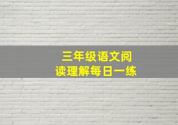 三年级语文阅读理解每日一练