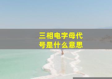 三相电字母代号是什么意思