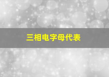 三相电字母代表