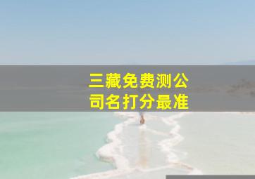 三藏免费测公司名打分最准