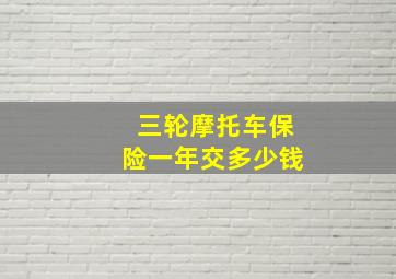 三轮摩托车保险一年交多少钱