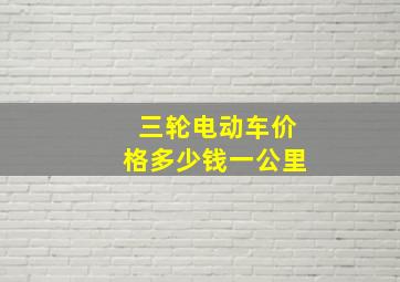 三轮电动车价格多少钱一公里