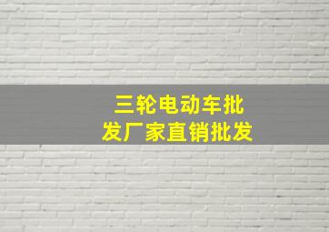 三轮电动车批发厂家直销批发