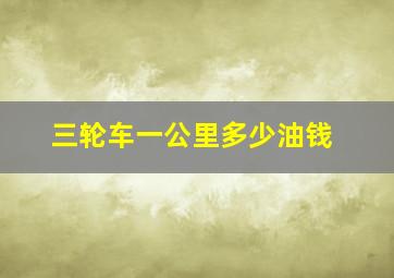 三轮车一公里多少油钱