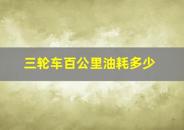 三轮车百公里油耗多少