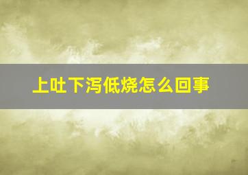 上吐下泻低烧怎么回事