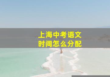 上海中考语文时间怎么分配