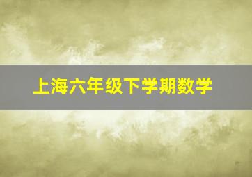 上海六年级下学期数学