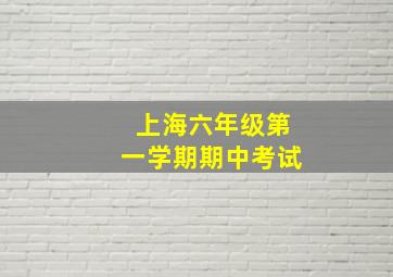 上海六年级第一学期期中考试