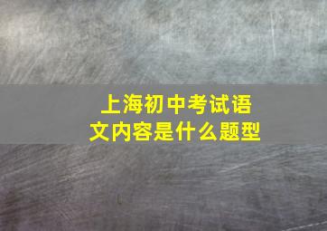 上海初中考试语文内容是什么题型