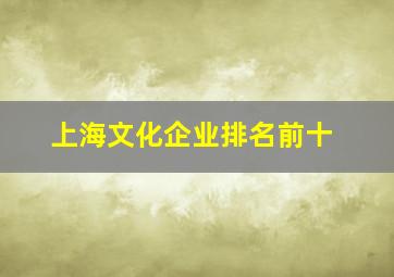 上海文化企业排名前十