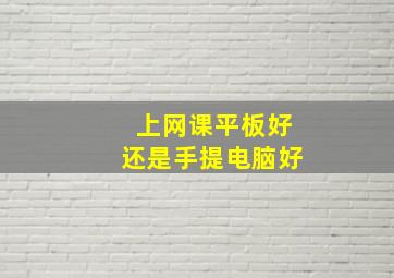 上网课平板好还是手提电脑好