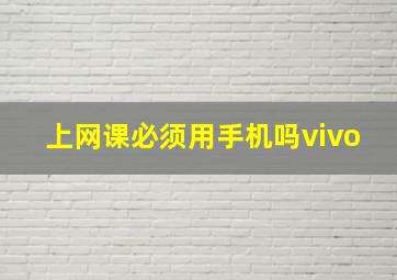 上网课必须用手机吗vivo