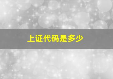 上证代码是多少