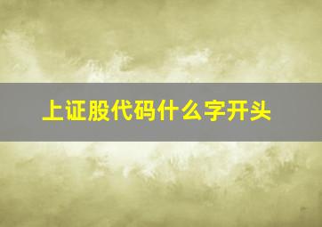 上证股代码什么字开头