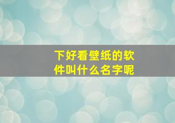 下好看壁纸的软件叫什么名字呢