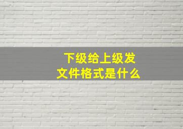 下级给上级发文件格式是什么