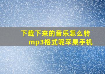 下载下来的音乐怎么转mp3格式呢苹果手机