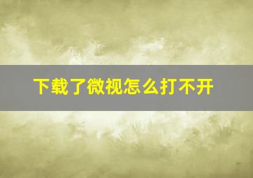 下载了微视怎么打不开