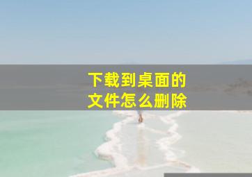 下载到桌面的文件怎么删除