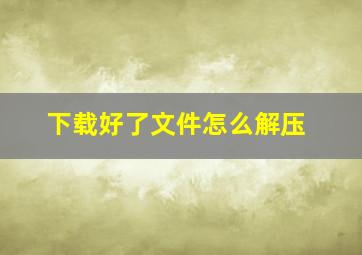 下载好了文件怎么解压