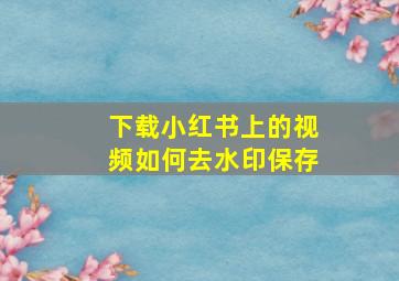 下载小红书上的视频如何去水印保存