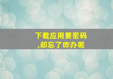 下载应用要密码,却忘了咋办呢