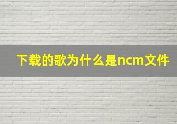 下载的歌为什么是ncm文件